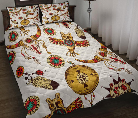 Bison Owl Native American Quilt Bed Set - Powwow Store
