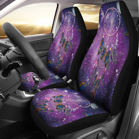 Galaxy Purple Dreamcatcher Native American Design Car Seat Covers - ProudThunderbird