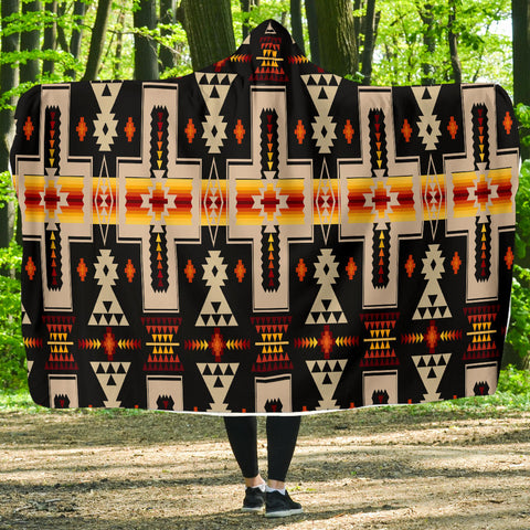 Powwow Store gb nat00062 01 black design native hooded blanket