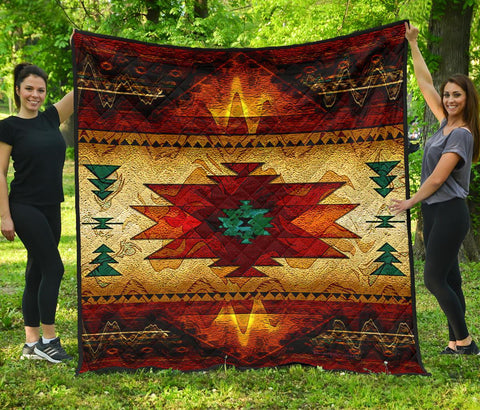 Southwest Brown Symbol Native American Premium Quilt - Powwow Store
