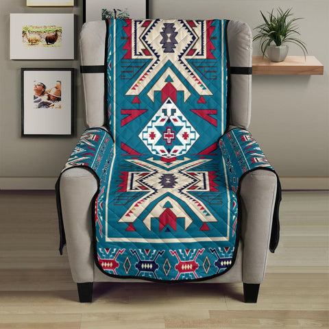 Blue Pink Native Design Native American 23 Chair Sofa Protector - Powwow Store