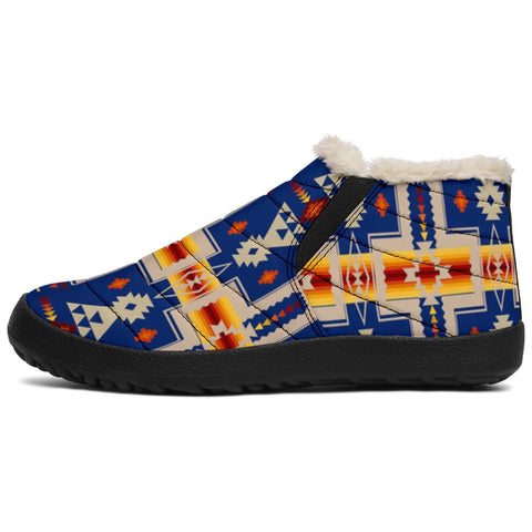 Blue Tribe Border Native American Winter Sneakers - Powwow Store