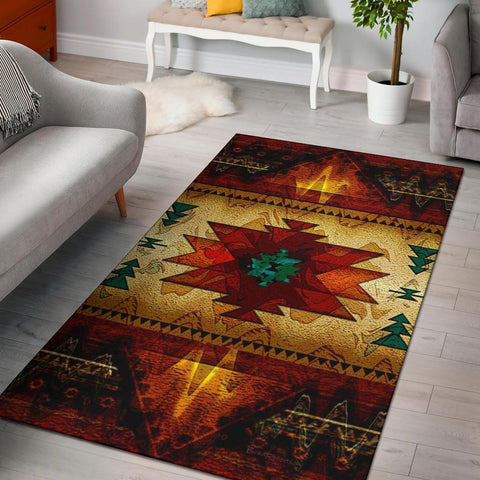 United Tribes Brown Design Native American Area Rug NO LINK - Powwow Store