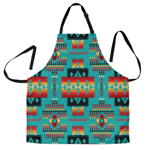 Powwow Store gb nat00046 01 blue native tribes pattern native american apron