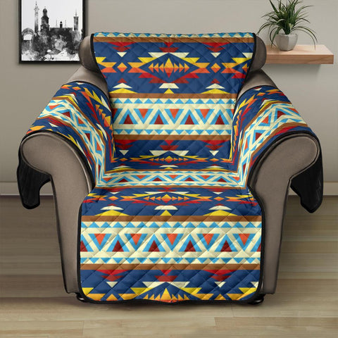 Blue Pattern Native American 28" Recliner Sofa Protector - ProudThunderbird