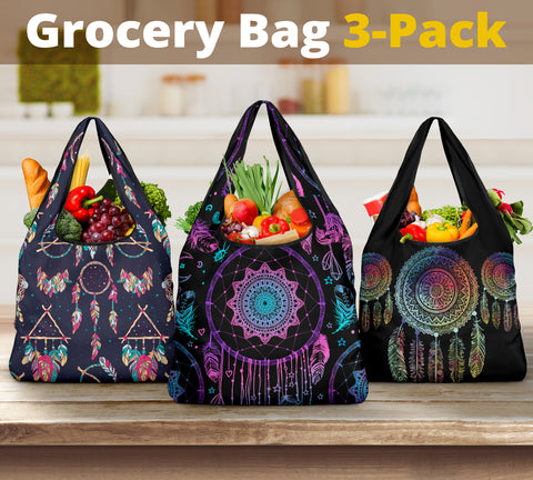 Powwow Store dream catcher colorful grocery bags