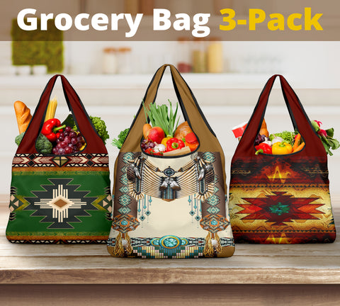Powwow Store southwest native symbol grocery bags new