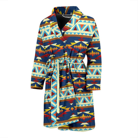 Blue Pattern Native American Bath Robe - ProudThunderbird