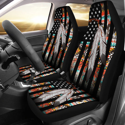 Powwow Store gb nat00108 native american flag feather car seat covers