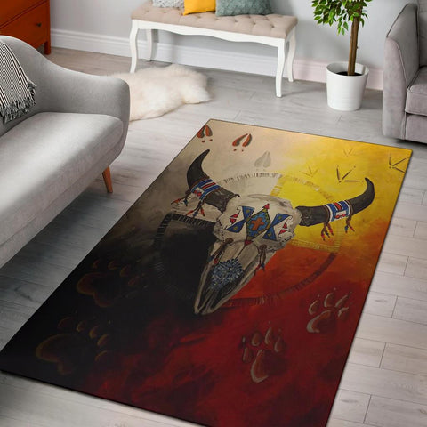 Bison Medicine Wheels Native American Pride Area Rug - ProudThunderbird