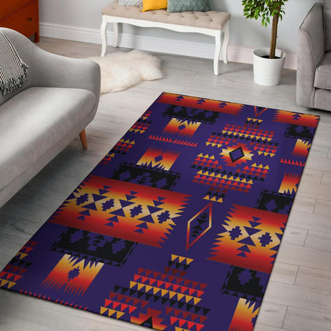 Purple Native Tribes Pattern Native American Area Rug - Powwow Store