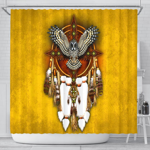 Golden Owl Dreamcatcher Shower Curtain - Powwow Store