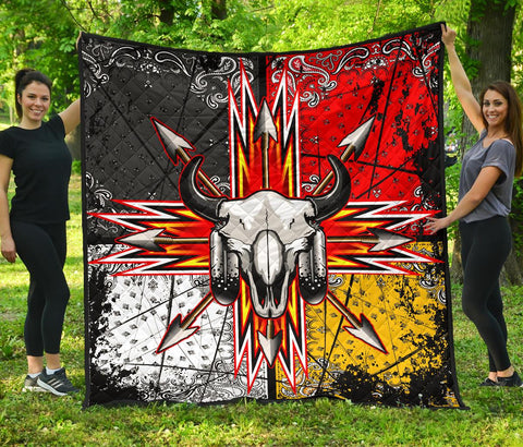 Bison Arrow Native American Premium Quilt - ProudThunderbird