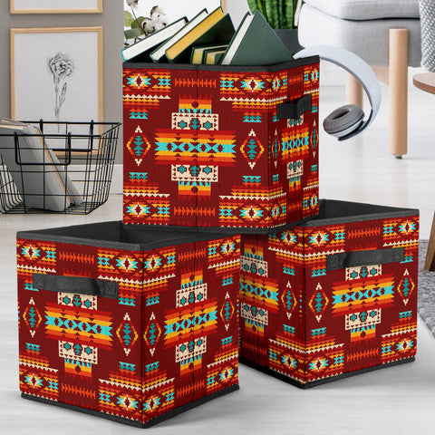 Powwow Store gb nat00402 02 red pattern storage cube