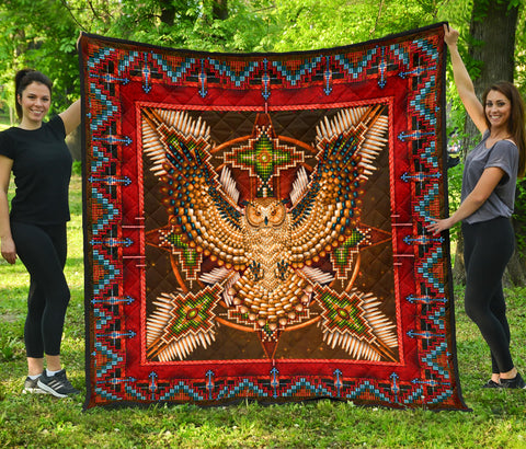Powwow StoreQLT0002  Pattern Red Mandala Premium Quilt