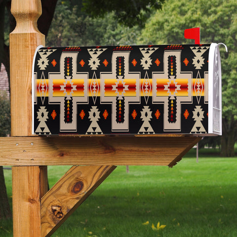 Powwow Store gb nat00062 01 black tribe design mailbox cover