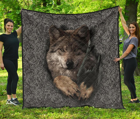 Wolf Escape Native American Premium Quilt - Powwow Store