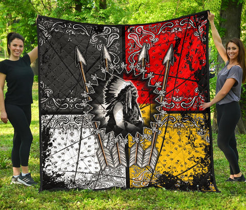 Chief Arrow Native American Premium Quilt - ProudThunderbird