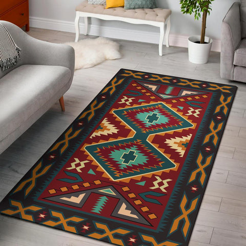 Native American Red Pattern Area Rug - Powwow Store