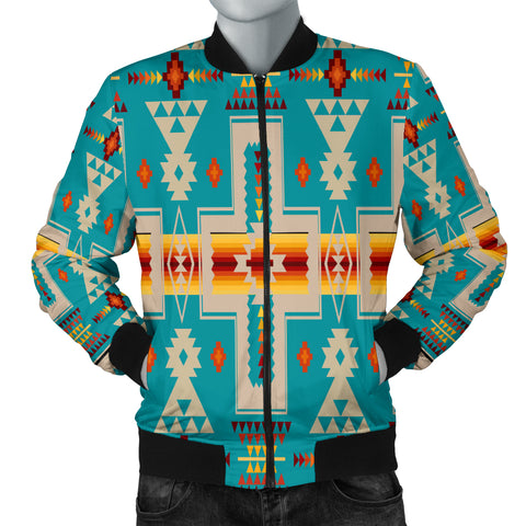 Powwow Store gb nat00062 05 turquoise tribe design native mens bomber jacket