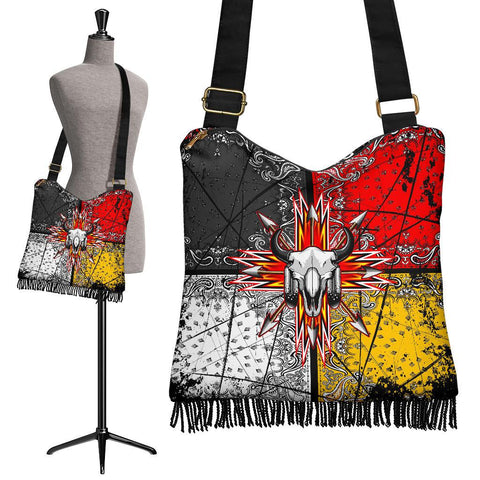 Bison Arrow Native American Crossbody Boho Handbag - ProudThunderbird