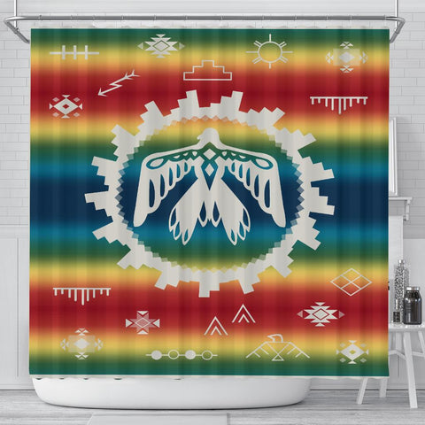 Thunderbird Rainbow Native American Shower Curtain - Powwow Store