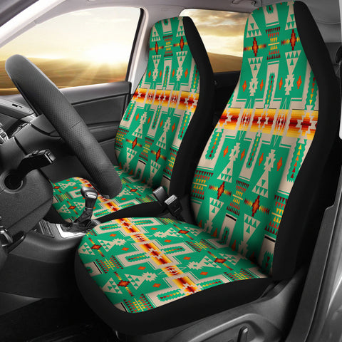 Powwow Store gb nat00062 06 light green tribe design native american car seat covers