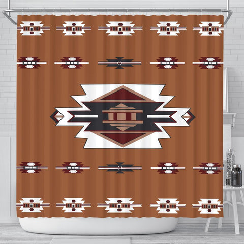 Brown Pattern Shower Curtain - Powwow Store