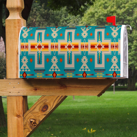 Powwow Store gb nat00062 05 turquoise tribe design mailbox cover