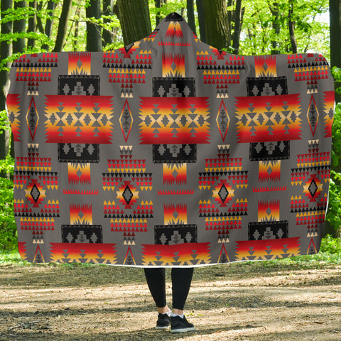 Powwow Store gb nat00046 11 gray pattern native hooded blanket