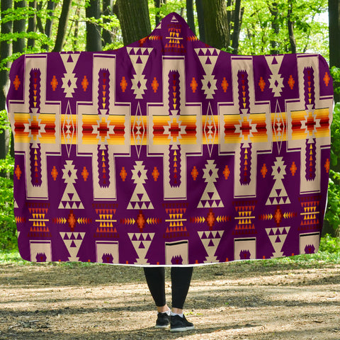Powwow Store gb nat00062 09 purple design native hooded blanket 1
