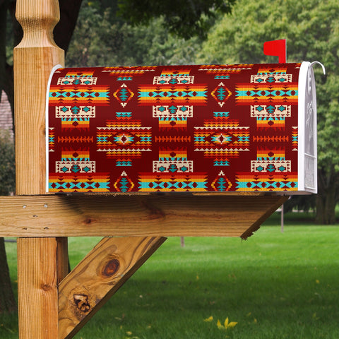 Powwow Store gb nat00402 02 red pattern native mailbox cover