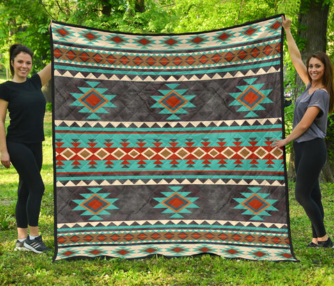 Powwow StoreQLT0012  Pattern Blue Mandala Premium Quilt