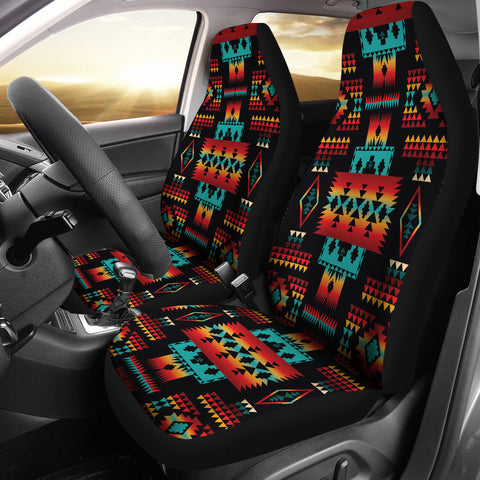 Powwow Store gb nat00046 02 black native tribes pattern native american car seat covers