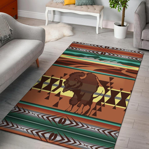 Bison Native American Symbol Area Rug - ProudThunderbird