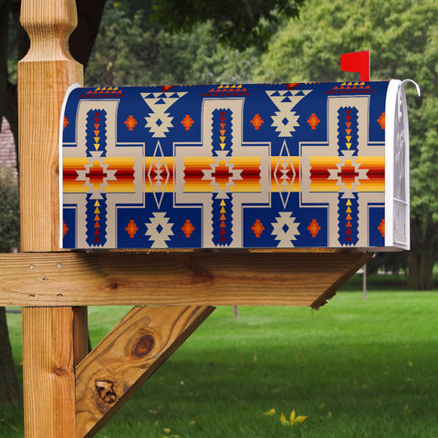 Powwow Store gb nat00062 04 navy tribe design mailbox cover