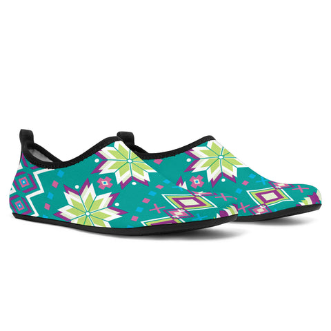 Powwow StoreAQS0004 Pattern Native Aqua Shoes