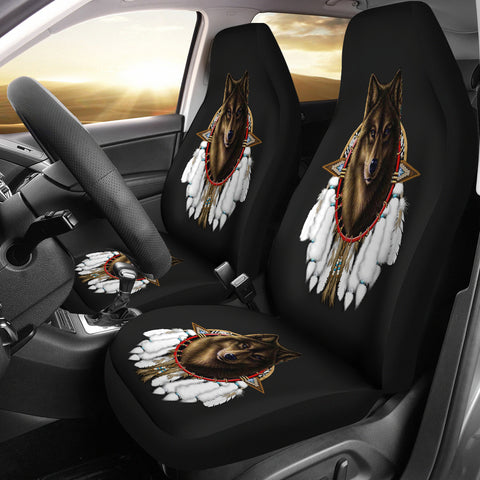Powwow Store wolf dreamcatcher native american car seat cover