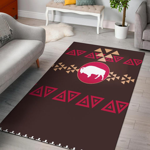 Brown Bison Native American Area Rug - ProudThunderbird