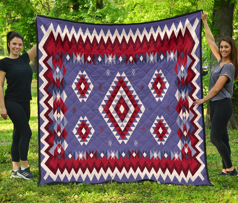 Powwow StoreQLT0010  Pattern Blue Mandala Premium Quilt