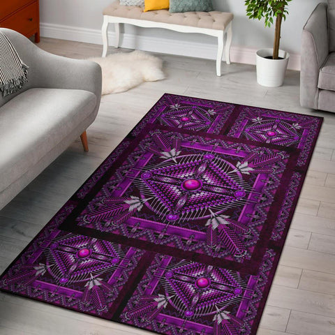 Naumaddic Arts Purple Native American Area Rug - Powwow Store