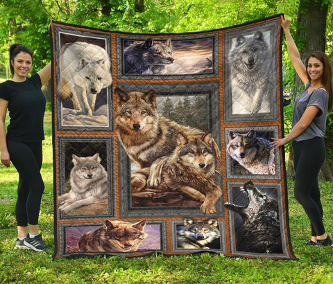 Wolf Art Native American Premium Quilt - Powwow Store