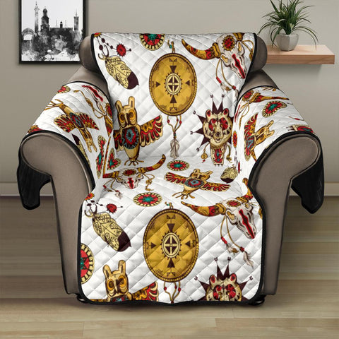 Bison Owl Feather Native American 28" Recliner Sofa Protector - ProudThunderbird