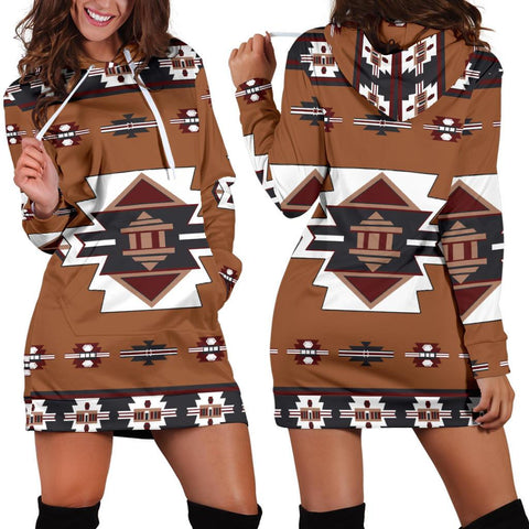 Native Temple Symbol Native American Hoodie Dress - Powwow Store