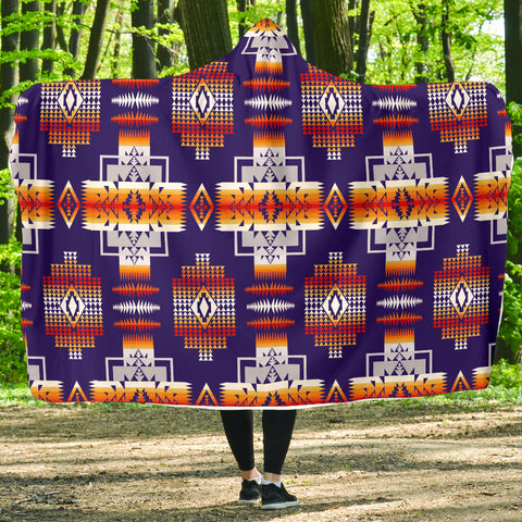 Powwow Store gb nat0004 purple pattern native hooded blanket