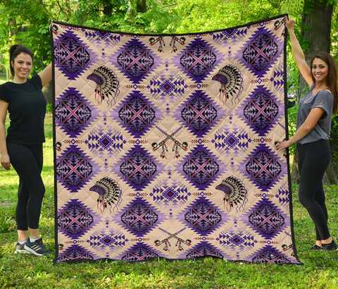Powwow StoreGBNAT00744 Pattern Native Premium Quilt