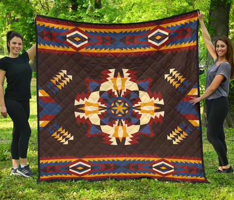 Powwow StoreQLT0008  Pattern Blue Mandala Premium Quilt