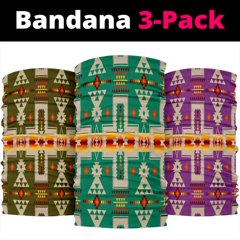 Powwow Store turquoise tribe design native american bandana 3 pack new