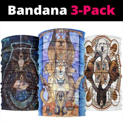 Powwow Store bear native bandana 3 pck new
