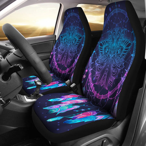 GB-NAT00030 Galaxy Purple Dreamcatcher Native American Design Car Seat Covers - Powwow Store